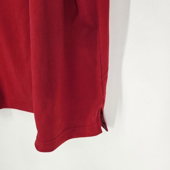 Footjoy Mock Neck Short Sleeve Golf Shirt Mens Large Red - Picture 6 of 9